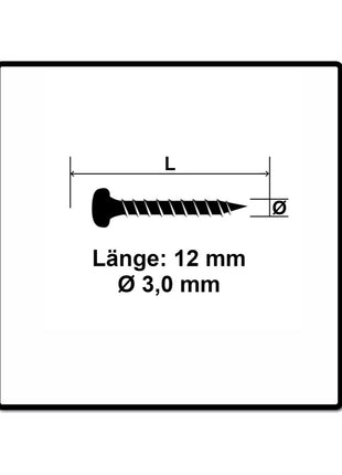 Fischer Power-Fast II FPF II Spanplattenschraube 3,0x12 mm 200 Stück ( 670056 ) Pan Head mit Torx Vollgewinde galvanisch verzinkt, blau passiviert