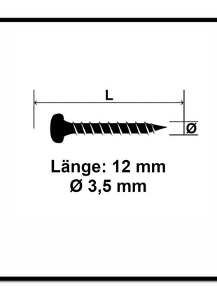 Fischer Power-Fast II FPF II Spanplattenschraube 3,5x12 mm 200 Stück ( 670097 ) Pan Head mit Torx Vollgewinde galvanisch verzinkt, blau passiviert