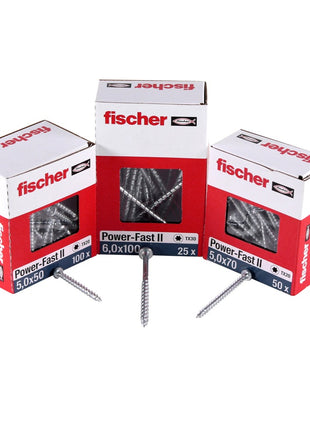 Fischer Power-Fast II FPF II Spanplattenschraube 3,5x16 mm 200 Stück ( 670099 ) Pan Head mit Torx Vollgewinde galvanisch verzinkt, blau passiviert