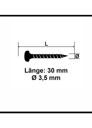 Fischer Power-Fast II FPF II Spanplattenschraube 3,5x30 mm 200 Stück ( 670102 ) Pan Head mit Torx Vollgewinde galvanisch verzinkt, blau passiviert