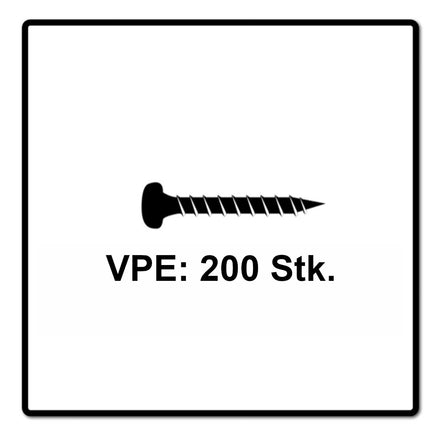 Fischer Power-Fast II FPF II Spanplattenschraube 4,0x25 mm 200 Stück ( 670236 ) Pan Head mit Torx Vollgewinde galvanisch verzinkt, blau passiviert