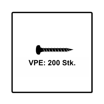 Fischer Power-Fast II FPF II Spanplattenschraube 5,0x30 mm 200 Stück ( 670437 ) Pan Head mit Torx Vollgewinde galvanisch verzinkt, blau passiviert