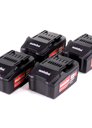 Metabo Set de batterie : 4x Batteries Li-Power 4,0 Ah 18 V CAS Li-Ion - indicateur de capacité de charge (4x 625591000)