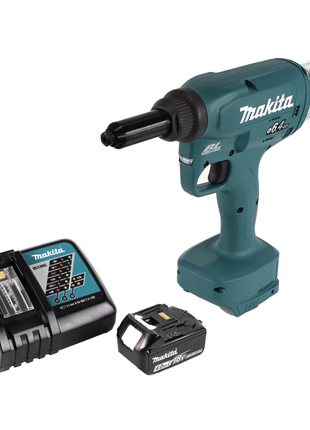 Makita DRV 250 RM1 Akku Blindnietsetzgerät 18V 20kN Brushless + 1x Akku 4,0Ah + Ladegerät