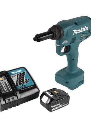 Makita DRV 250 RT1 Akku Blindnietsetzgerät 18V 20kN Brushless + 1x Akku 5,0Ah + Ladegerät