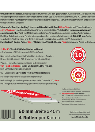 Meisterling Universal Klebeband 60mmx40m ( 4x 006300000030 )