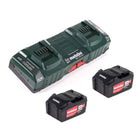 Podstawowy zestaw Metabo z 2x akumulatorem Li-Power 5,2Ah + podwójną ładowarką ASC 145 DUO