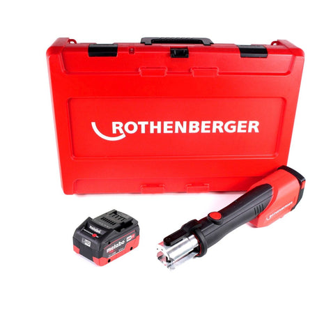 Máquina prensadora a batería Rothenberger ROMAX 4000 18V electrohidráulica + 1x batería 5,5Ah + maletín - sin cargador