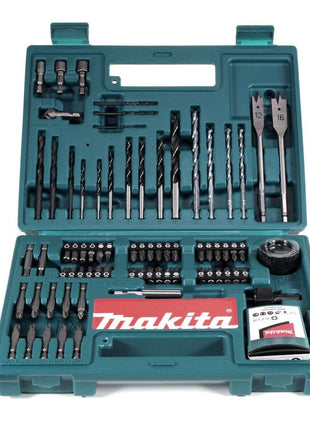 Makita DHP 453 SFTK W Taladro percutor inalámbrico 18 V 42Nm + 1x batería 3.0Ah + cargador + juego de brocas de 100 piezas + estuche