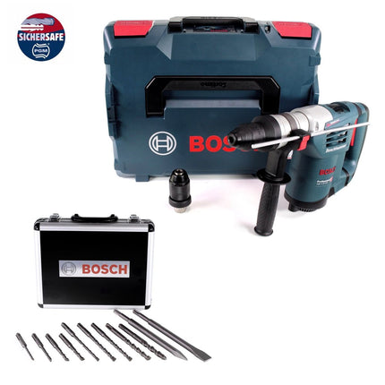 Bosch GBH 4-32 DFR Bohrhammer 900 W 4,2 J SDS-plus +  Bohrer und Meißel Set 11 tlg. PGM zertifiziert + L-Boxx