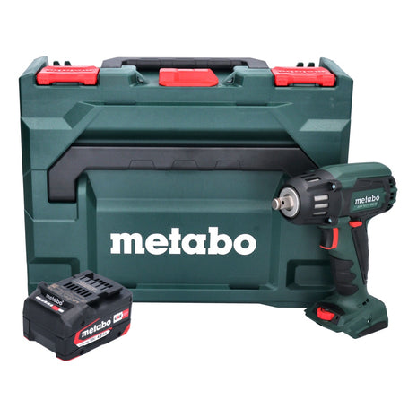 Metabo SSW 18 LTX 400 BL Atornillador de impacto a batería 18 V 400 Nm 1/2" sin escobillas + 1x batería 4,0 Ah + metaBOX - sin cargador