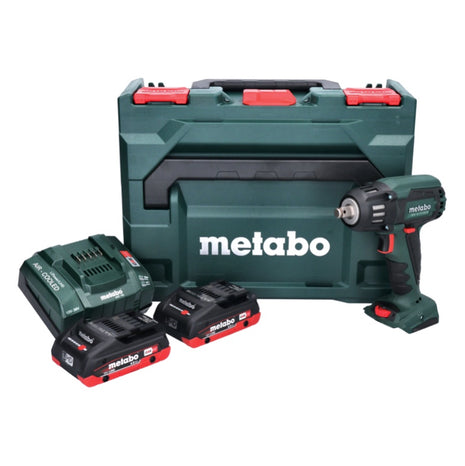 Metabo SSW 18 LTX 400 BL Atornillador de impacto a batería 18 V 400 Nm 1/2" sin escobillas + 2x batería 4,0 Ah + cargador + metaBOX