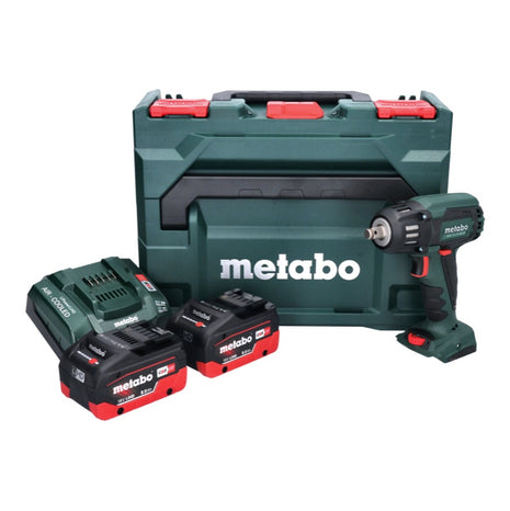 Metabo SSW 18 LTX 400 BL akumulatorowy klucz udarowy 18 V 400 Nm 1/2" bezszczotkowy + 2x akumulator 8,0 Ah + ładowarka + metaBOX