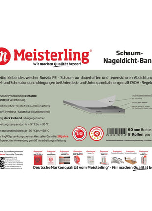 Meisterling Schaum Nageldicht Band 3 mm x 60 mm x 30 m ( 006040000060 )