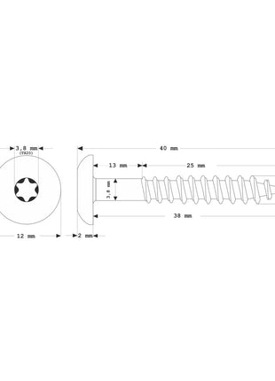 Meisterling Fassadenschrauben 4,8x38 mm 100 Stück ( 010020000231 ) 12 mm Flachkopf dunkelbraun mit Torx Teilgewinde V2A Edelstahl