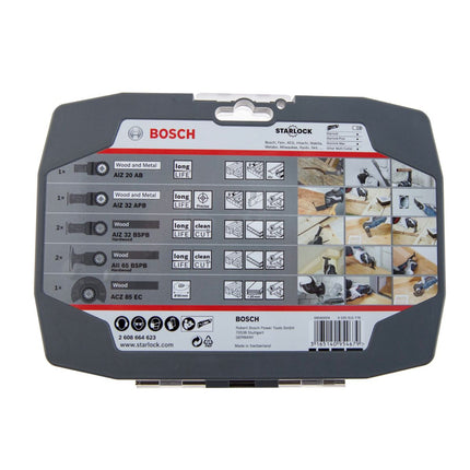 Bosch Starlock for Wood Zubehör Set 7 tlg. ( 2608664623 ) für Multifunktionswerkzeug + Koffer