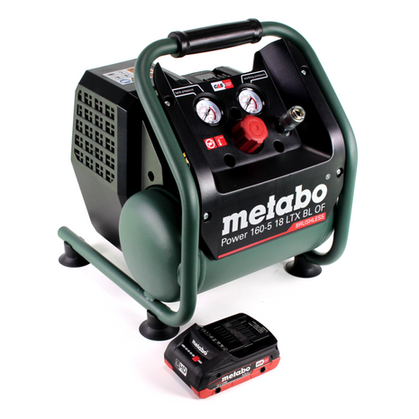 Compresseur à batterie Metabo Power 160-5 18 LTX BL OF 18 V 8,0 bar sans balais + 1x batterie LiHD 4,0 Ah - sans chargeur