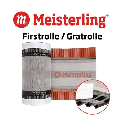 Meisterling Firstrolle / Gratrolle 320 mm x 5 m ( 012100000410 ) UV stabilisiertes hochleistungs PET Spinnvlies Gewebe ziegelrot