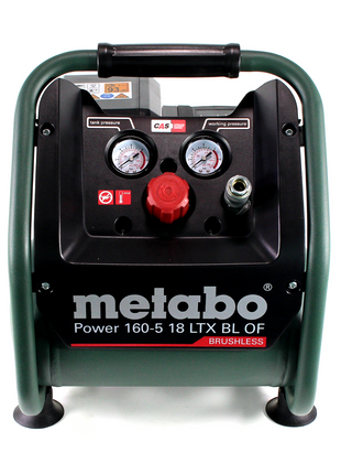 Metabo Power 160-5 18 LTX BL OF compresor de batería 18 V 8,0 bar sin escobillas + 1x batería LiHD 5,5 Ah + cargador