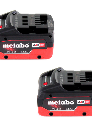 Metabo Power 160-5 18 LTX BL OF compresor de batería 18 V 8,0 bar sin escobillas + 2x batería LiHD 5,5 Ah + cargador