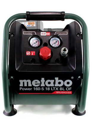 Metabo Power 160-5 18 LTX BL OF compresor de batería 18 V 8,0 bar sin escobillas + 1x batería LiHD 8,0 Ah + cargador