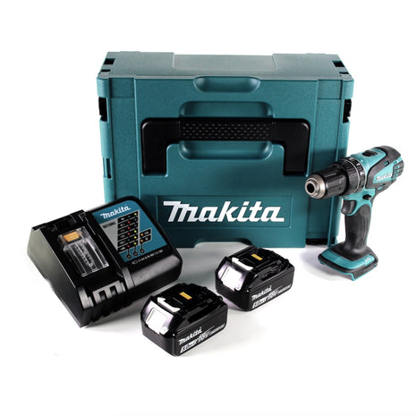 Makita DHP 456 RTJ Akku Schlagbohrschrauber 18 V 50 Nm + Makpac + 2x 5,0Ah Akku + Ladegerät