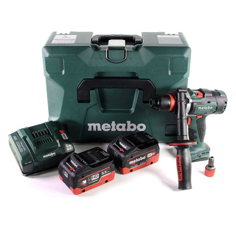 Metabo BS 18 LTX-3 BL QI perceuse-visseuse sans fil 18 V 120 Nm sans balais + 2 batteries LiHD 5,5 Ah + chargeur + MetaLoc