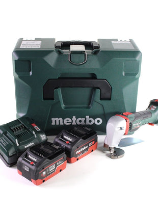 Metabo SCV 18 LTX BL 1.6 Akku Blechschere 18 V Brushless + 2x LiHD Akku 5,5 Ah + Ladegerät + MetaLoc