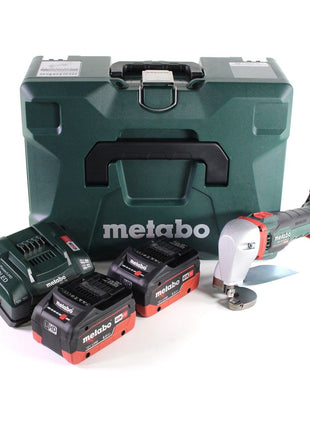 Metabo SCV 18 LTX BL 1.6 Akku Blechschere 18 V Brushless + 2x LiHD Akku 8,0 Ah + Ladegerät + MetaLoc