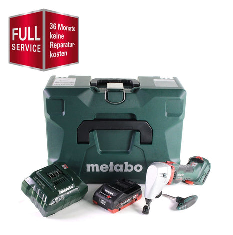 GRATIS 3 Jahre Full Service Rundum Schutz Metabo NIV 18 LTX BL 1.6 Akku Nibbler 18 V Brushless Knabber + 1x LiHD Akku 4,0 Ah + Ladegerät + MetaLoc