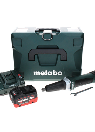 Metabo GA 18 LTX amoladora recta a batería 18 V + 1x batería LiHD 8,0 Ah + cargador + MetaLoc