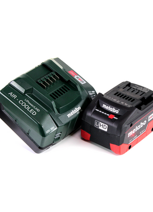 Metabo PA 14,4-18 LED-USB adaptateur secteur pour batterie, kit de base avec 1x batterie LiHD 5,5 Ah + chargeur ASC145