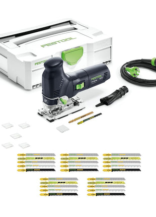 Scie sauteuse pendulaire Festool TRION PS 300 EQ-Plus 720 W + 27x lame de scie sauteuse + 6x protection contre les éclats + systainer