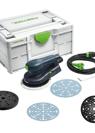 Festool ETS EC 150/5 EQ-Plus Exzenterschleifer 400 W 150 mm Brushless + 250x Schleifscheibe + 2x Protection Pad + Interface Pad + systainer - Toolbrothers