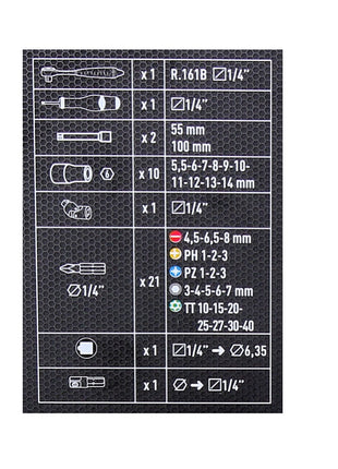 Facom R2NANO Steckschlüssel Set 38 tlg. 1/4'' ( 834486 ) + Koffer