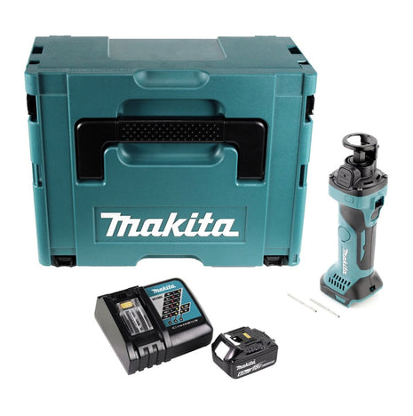 Cortadora rotativa a batería Makita DCO 180 RG1J 18 V 30.000 rpm + 1x batería 6,0 Ah + cargador + Makpac