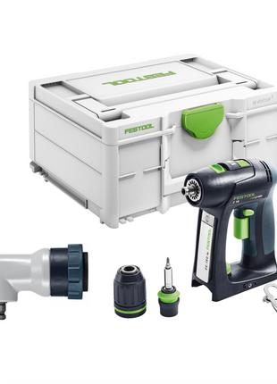 Festool C 18 Basic taladro atornillador a batería 18 V 45 Nm Brushless Solo + systainer (576434) + accesorio angular DD-AS - sin batería, sin cargador (sucesor de 574737)