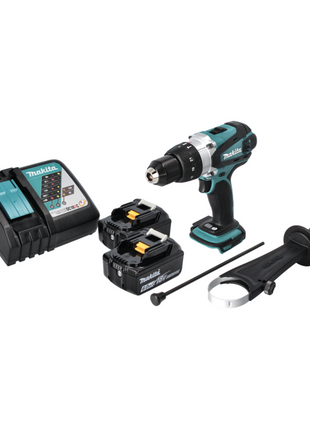 Makita DHP 458 RG Perceuse-visseuse à percussion sans fil 18 V 91 Nm + 2x Batteries 6,0 Ah + Chargeur