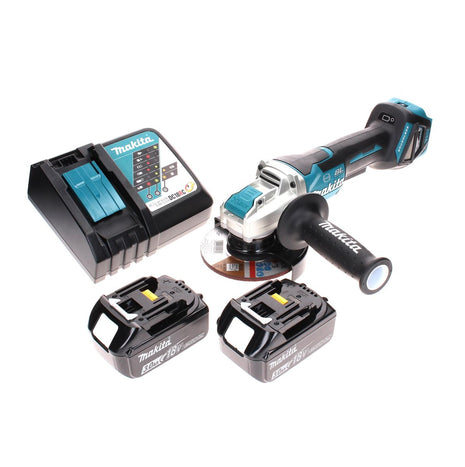 Amoladora angular a batería Makita DGA 519 RF 18 V 125 mm sin escobillas X-Lock + 2x baterías 3,0 Ah + cargador