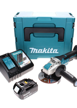 Makita DGA 519 RF1J Akku Winkelschleifer 18 V 125 mm Brushless X-Lock + 1x Akku 3,0 Ah + Ladegerät + Makpac