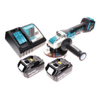 Makita DGA 519 RT Akku Winkelschleifer 18 V 125 mm Brushless X-Lock + 2x Akku 5,0 Ah + Ladegerät