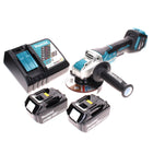 Makita DGA 519 RG Akku Winkelschleifer 18 V 125 mm Brushless X-Lock + 2x Akku 6,0 Ah + Ladegerät