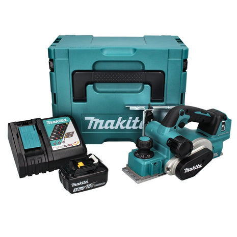 Cepilladora plegable a batería Makita DKP 181 RF1J 82 mm 18 V sin escobillas + 1x batería 3,0 Ah + cargador + Makpac