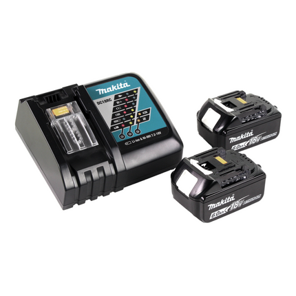 Makita BML 802 RG Akku Lampe für 14,4 und 18V Akkus + 2x Akku 6,0 Ah + Ladegerät