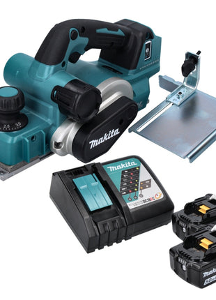 Makita DKP 181 RT Akku Hobel Falzhobel 82 mm 18 V Brushless + 2x Akku 5,0 Ah + Ladegerät