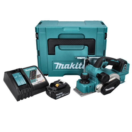 Makita DKP 181 RT1J cepillo de batería cepillo plegable 82 mm 18 V sin escobillas + 1x batería 5,0 Ah + cargador + Makpac