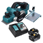 Makita DKP 181 RG Akku Hobel Falzhobel 82 mm 18 V Brushless + 2x Akku 6,0 Ah + Ladegerät