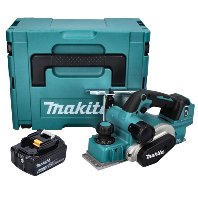 Makita DKP 181 G1J Akku Hobel Falzhobel 82 mm 18 V Brushless + 1x Akku 6,0 Ah + Makpac - ohne Ladegerät