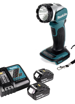 Lámpara de batería Makita DML 802 RG para baterías de 14,4 y 18 V + 2x baterías 6,0 Ah + cargador