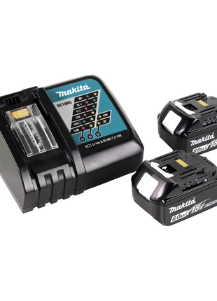 Lámpara de batería Makita DML 802 RG para baterías de 14,4 y 18 V + 2x baterías 6,0 Ah + cargador